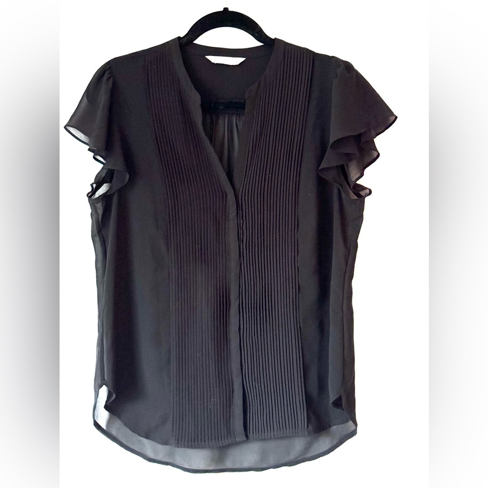 H&M Conscious Black Tuxedo Front Blouse